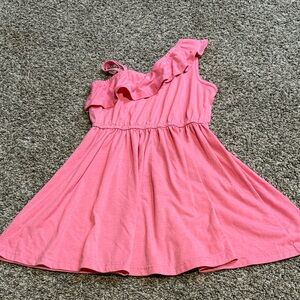 PatPat Pink One-Shoulder Ruffle Dress
